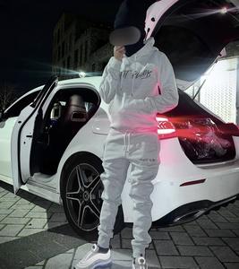 Custom Streetwear Printed Plus Size Black Tracksuit for <b>Men</b> Oversized Hoodie and <b>Jogger</b> Set 100% <b>Polyester</b> Winter Casual Set - Product Image 3