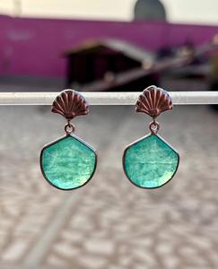 Pendiente de Esmeralda colombiana hecho a mano de plata de ley 925, hermoso pendiente de mujer, pendiente de Esmeralda - Product Image 1