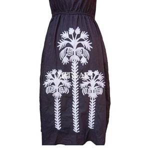 Ensemble jupe et haut en coton 100% fait main pour femmes, broderies uniques, longueur mi-longue, style bohème, robe Suzani - Product Image 3