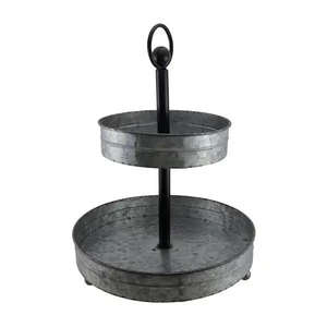 Présentoir à gâteau rond galvanisé à 3 niveaux pour la fête de mariage et d'anniversaire Présentoir de table fait à la main - Product Image 2
