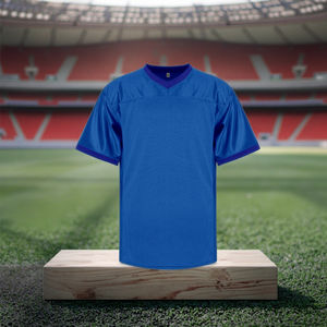 Camiseta de punto de camiseta de fútbol en blanco con estampado 3D para fiesta, ropa de fútbol de hip-hop de gran tamaño con camiseta de seda para hombres - Product Image 1