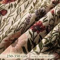 Tissu Jacquard Européen Classique en Gros, Motif Damassé à Fil Doré, Personnalisable, Faible MOQ