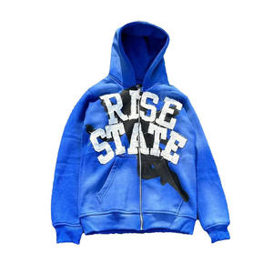 Sudadera con Capucha para Hombre, Estilo Desgastado, Impresión Digital, Tinte Liso, Transpirable, Ligera, Cómoda, Talla Grande, Personalizable, OEM, Abrigo de Invierno - Product Image 1