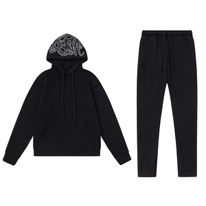 High Quality Custom Casual Clothing Blank <b>Plain</b> Vintage Pullover <b>Tracksuits</b> Set for Men Top Selling Sweat Suits For Man - Product Image 2