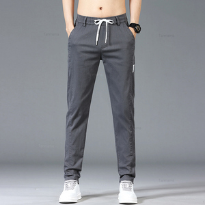<span class=keywords><strong>Pantaloni</strong></span> Casual da uomo primavera estate alla moda sottili elasticizzati in vita stile coreano <span class=keywords><strong>pantaloni</strong></span> dritti dritti blu grigio <span class=keywords><strong>verde</strong></span> <span class=keywords><strong>kaki</strong></span> - Product Image 3