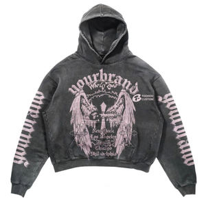 Sudadera con Capucha Extra Grande Hecha en Fábrica, con Hombros Caídos, Diseño Personalizado y Logotipo Impreso, Sudadera de Mezcla de Algodón para Hombre - Product Image 1