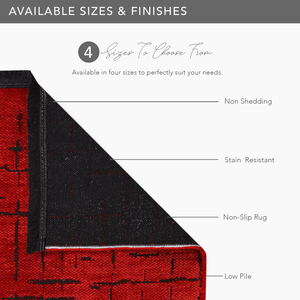 Netline Home Machine <b>Washable</b> Soft Chenille Area <b>Rug</b> NT201 Red Color - Product Image 4
