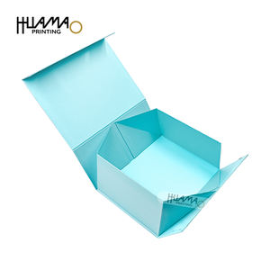 Boîtes rigides OEM Huamao, boîte en carton bleu personnalisée, pliable avec ruban et fermeture magnétique pour l'emballage de vêtements - Product Image 6