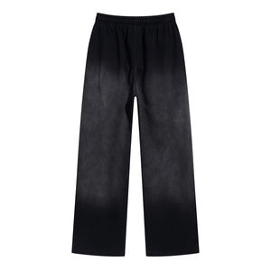 Pantalones de chándal con lavado ácido de tela de rizo de peso pesado de 5 bolsillos clásicos auténticos para hombre, pantalones cómodos para correr elásticos de cintura alta - Product Image 2