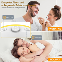 Jam Alarm Digital Sunrise dengan Daya USB, Radio, Lampu Bangun, Fitur White Noise dan Temperatur untuk Penggunaan di Kamar Tidur dan Kantor