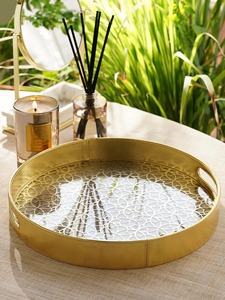 Designer Metal Enamel Serving Tray Handcrafted Finish For Home Hotel Restaurant Table Use - Product Image 6