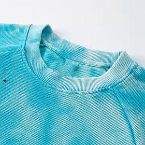 เสื้อยืดมัดย้อมสำหรับผู้ชายเสื้อยืดแขนสั้น100% ผ้าคอตตอน300ทรงหลวมขนาดใหญ่ - Product Image 5