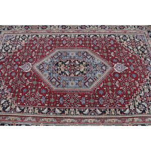 Tapis vintage 5,2 x 7,7 pieds, grand tapis turc, tapis en laine rouge à motifs floraux - Product Image 5