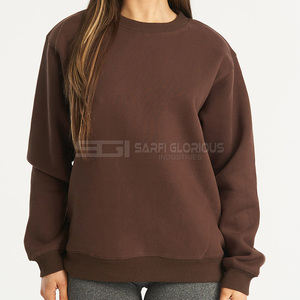 Sweat-shirt à col rond en molleton doux en coton personnalisé de haute qualité, broderie en chenille, patchwork, hiver, femme, écologique - Product Image 1