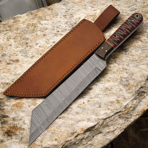 Tracker <b>Knife</b> Handmade Damascus Pattern Steel With Full Tang Handle For Outdoor Camping Cooking And Utility Use - Product Image 3