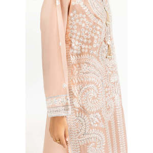 Ensemble de vêtements en coton brodé pour femmes, couleur pêche, 3 pièces, pour l'été - Product Image 2