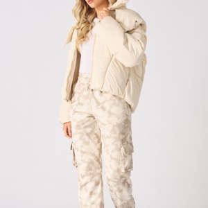 2025 meilleure qualité réversible femmes toile bouffant bulle veste Logo personnalisé conception OEM haute respirabilité imperméable coupe-vent - Product Image 5