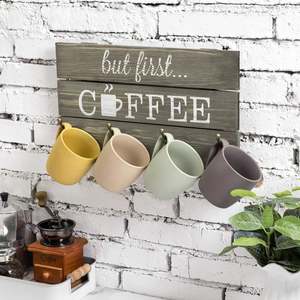 Support à tasses élégant en bois et métal de haute qualité pour la maison, la cuisine, l'hôtel, la table, le comptoir de cuisine - Fabriqué en Inde - Product Image 2