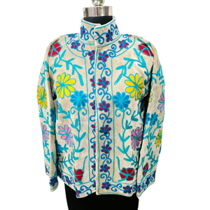 Sujani Ladies Reversible Spring/Autumn Velvet Cotton Bomber <b>Jacket</b> Quilted Feature Custom Logo XL Size <b>Short</b> Mandarin Collar - Product Image 1