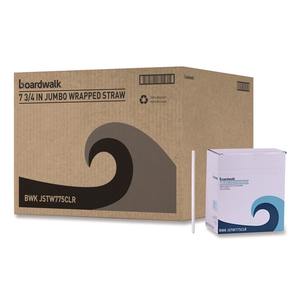 Pailles géantes en polypropylène transparentes de 7,75 pouces, emballées, pour fêtes, 12 500/carton - Product Image 1