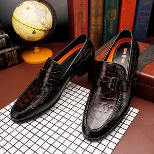 Robe marron, chaussures en cuir Oxford, chaussures en cuir de bureau pour hommes, chaussures en cuir véritable douces et respirantes - Product Image 4