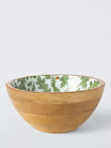 Tazón de Madera de Mango Multicolor Ecológico de la India, Diseño Floral Pintado a Mano, Pulido, para Ensaladas y Frutas, Artesanía - Product Image 2