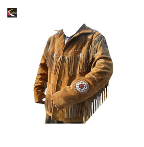 Chaqueta de cuero de ante con flecos occidentales de producción a granel superior precio directo de fábrica al por mayor - Product Image 3