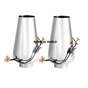 Vase à fleurs de haute qualité, design élégant, qualité supérieure, fait main, pot à fleurs plaqué nickel, nouveau vase à fleurs en métal - Product Image 2