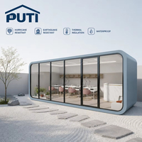 Cabane Apple Bleu Poussière 13m² Maison Préfabriquée Module de Bureau Modulaire pour Jardin ou Resort Disponible Maintenant