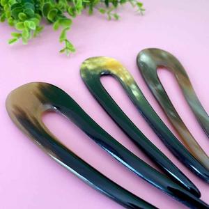 Polished Finish Buffalo Horn <b>Hair</b> <b>Pins</b> <b>for</b> Women's Ox Horn <b>Hair</b> Styling Stick Natural Accessory - Product Image 2
