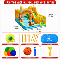 Accessoires complets pour activités familiales estivales, utilisation intérieure et extérieure, design animal, château gonflable de luxe pour enfants