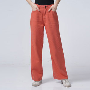 Pantalones vaqueros desgastados informales para mujer, ropa de calle elegante con frente plano, venta en línea, prendas de vestir de moda, servicio OEM, precio bajo - Product Image 1