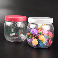 Pot en plastique PET 500 ml à large ouverture avec couvercle à vis, emballage personnalisé, conteneur d'usine OEM, étiquetage personnalisé, qualité alimentaire, pour crème et noix, en carton