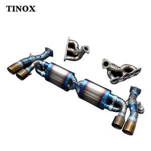 TINOX钛猫背阀vetronic排气管，带四尖端，适用于保时捷911 2013-2020排气
