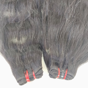 Extensions de cheveux humains Remy de qualité supérieure, longs, noirs, à trame unique, sains, bruts, en vrac, provenant de temples indiens, non traités, sans perte de cheveux - Product Image 3