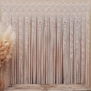 Beautiful Boho <b>Macrame</b> Wall Hanging Cotton <b>Curtain</b> for Living Room Rattan Material Wedding Decor for Restaurants - Product Image 1