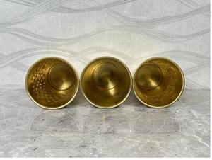 Tasses à thé et à vin en laiton plaqué or de style religieux marocain faites à la main, design personnalisable, verre martelé vintage, tasse à café - Product Image 3