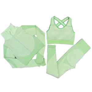 Nouvel ensemble de yoga pour femmes, vêtements de sport, vêtements de sport actifs, tenue de course à pied, tenue de fitness, ensemble de yoga sans couture, extensible dans les quatre sens, respectueux de l'environnement - Product Image 5