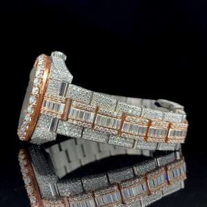 Montre mécanique automatique au style éclatant, pierres en moissanite glacées, acier inoxydable, brillance luxueuse, chronométrage précis, 5 BAR - Product Image 5