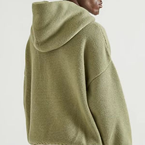 Fabricant de vêtements OEM – Nouveau sweat à capuche tricoté en laine épaisse et surdimensionné à épaules tombantes pour homme – Collection Hiver - Product Image 2