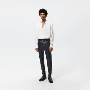 2023, pantalón de cuero personalizado para hombre, Impresión de estilo informal de cintura alta con logotipo profesional, última decoración OEM ODM - Product Image 2