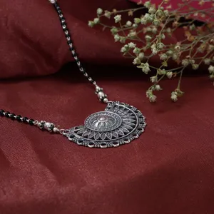 Collier pendentif en argent oxydé pour femmes, rhodié, or blanc, diamant, perle, bijoux tendance, collier de déclaration pour fiançailles - Product Image 3