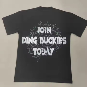 Camiseta de algodón pesado para hombre, camiseta de manga corta con cuello redondo y logotipo personalizado, camiseta Vintage de gran tamaño para hombre - Product Image 4