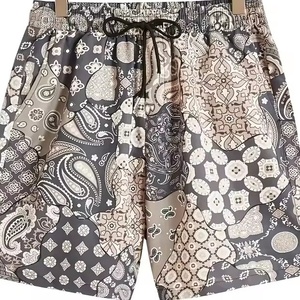 Material Service Factory Luxury Men Custom Vintage Style Floral Printing Men's Shorts con bolsillos New Streetwear Men Short - Product Image 6