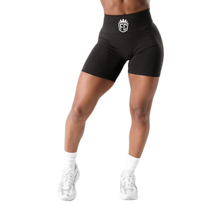 กางเกงขาสั้นออกกำลังกายเอวสูงสำหรับผู้หญิง กระชับสัดส่วน ไร้รอยต่อ ป้องกันการโป๊ ยืดหยุ่น ใส่เล่นกีฬาและฟิตเนส - Product Image 1