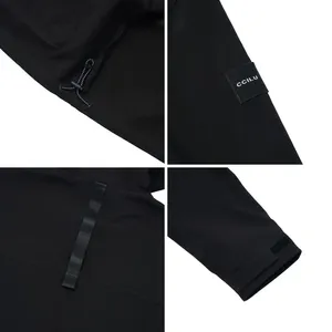 Veste de protection unisexe à capuche sportive en plein air résistant à l'eau plusieurs poches à fermeture éclair poignets Velcro impression réfléchissante - Product Image 6