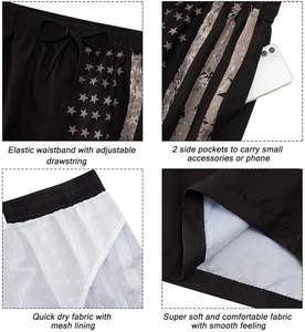 กางเกงขาสั้นบาสเก็ตบอลแห้งเร็วใส่สบายสำหรับผู้ชายกางเกงขาสั้นผ้าโพลีเอสเตอร์แบบถักระบายอากาศตาข่ายยืดหยุ่นสูงเอวยาวถึงเข่าพิมพ์ลายพิเศษ - Product Image 6