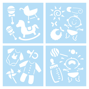 Plantillas para bebés, plantilla temática de juego creativo para pintar, manualidades escolares, suministros de dibujo, patrón de plástico lavable, arte para jardín de infantes - Product Image 3