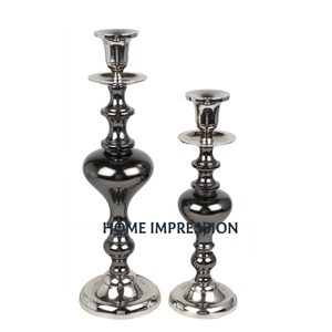 Ensemble de 2 bougeoirs de luxe en aluminium couleur or pour mariage et décoration de la maison accessoires de table bougeoir indien - Product Image 4
