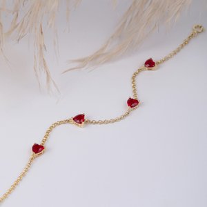 กำไลเงินแท้ 925 ดีไซน์รูปหัวใจประดับเพทาย ชุบหลายชั้น งานฝีมือตุรกี เครื่องประดับทันสมัยจาก THEIA สำหรับผู้หญิงและเด็ก - Product Image 6